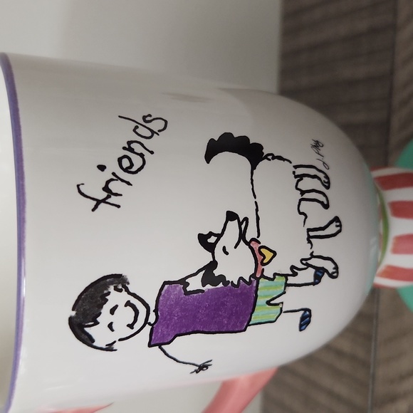 Set of 2 Pfaltzgraff Friends w/ dogs mugs cups with base Great Gift! - Picture 3 of 10